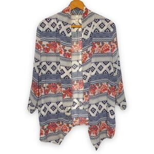 3/$20  Xhilaration plus size semi sheer boho print open front kimono top SZ XXL